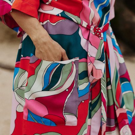 kimono colorful waves